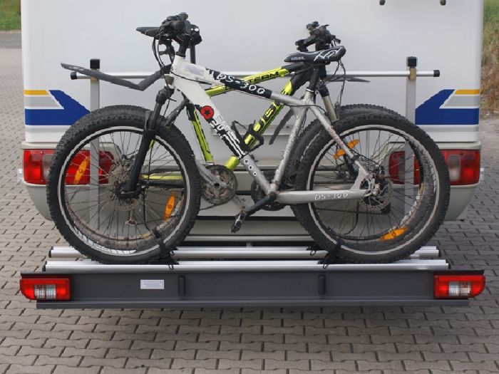 ALUTRANS Premium Wohnmobil Fahrradträger für 2 Fahrräder o. E-Bike spez. für Opel Movano Bj. 2003-2010 ohne AHK