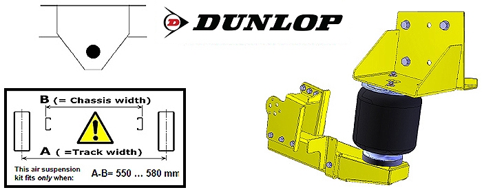 ALKO (AL-KO)- Chassis- 2007-2011 low Radaufnahme- Einzelachse, Zweikreis Zusatz-Luftfederanlage, syst. LF3, inkl. Montage