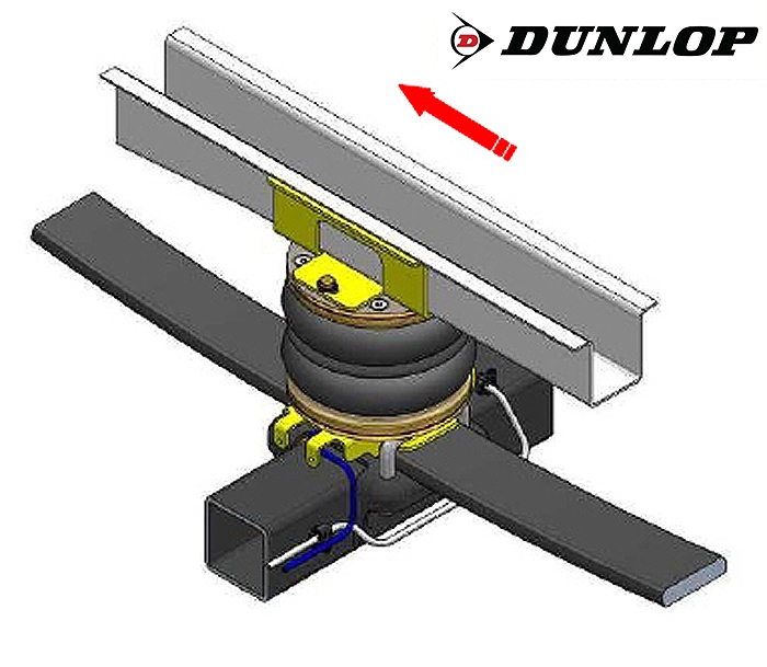 Citroen Jumper Eurochassis 244 (2002-2005), passende Zusatz-Luftfederung 8 Zoll Zweikreis Doppelfaltenbalg- Anlage Dunlop, syst. LF3