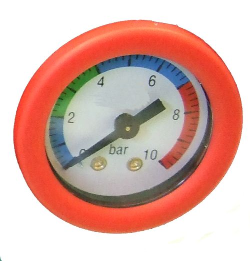 (LF1) Druckluft Manometer, f. Schlauch, 6,00 mm, rot, Ersatzmanometer