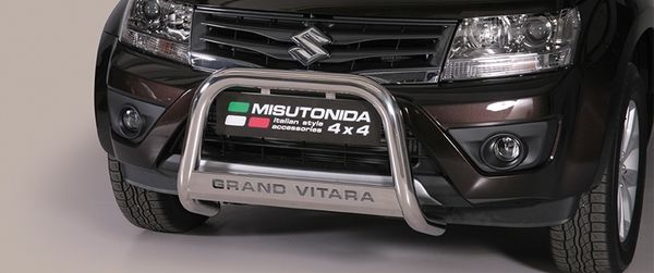 Frontschutzbügel Kuhfänger Bullfänger für Suzuki Grand Vitara 2013-2015, Medium Bar Mark 63mm Edelstahl Omologato Inox