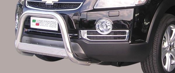 Frontschutzbügel Kuhfänger Bullfänger für Chevrolet Captiva 2006-2010, Medium Bar 63mm Edelstahl Omologato Inox
