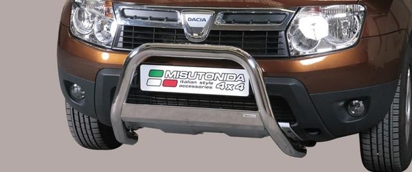 Frontschutzbügel Kuhfänger Bullfänger für Dacia Duster 2010-2014, Medium Bar 63mm Edelstahl Omologato Inox