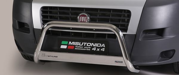Frontschutzbügel Kuhfänger Bullfänger für Fiat Ducato 2017-2022 (nur Maxi), Medium Bar 63mm Edelstahl Omologato Inox
