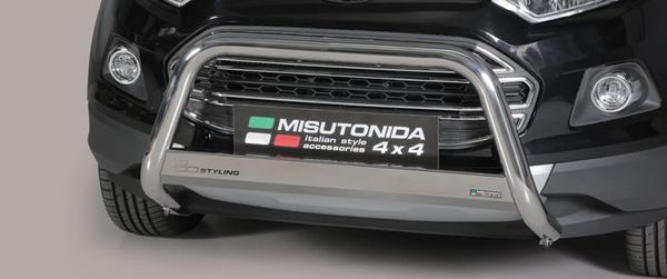 Frontschutzbügel Kuhfänger Bullfänger für Ford Ecosport 2014-2018, Medium Bar 63mm Edelstahl Omologato Inox
