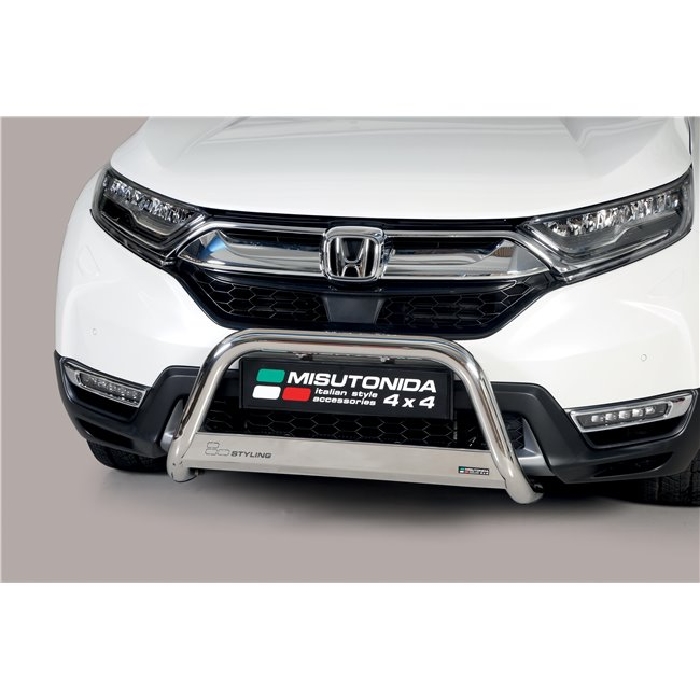 Frontschutzbügel Kuhfänger Bullfänger für Honda CR-V Hybrid 2019-, Medium Bar 63mm Edelstahl Omologato Inox
