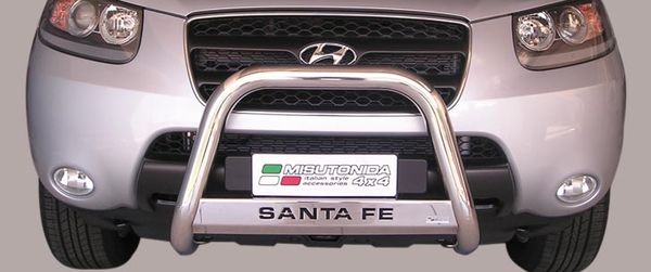 Frontschutzbügel Kuhfänger Bullfänger für Hyundai Santa Fe 2006-2010, Medium Bar Mark 63mm Edelstahl Omologato Inox