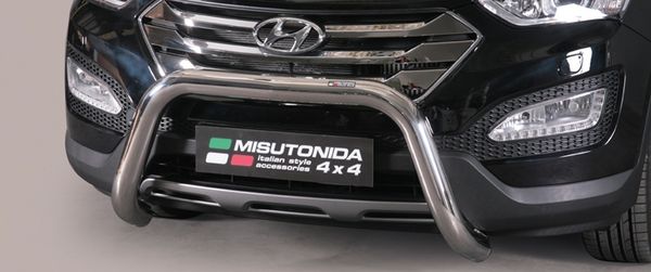 Frontschutzbügel Kuhfänger Bullfänger für Hyundai Santa Fe 2012-2016, Super Bar 76mm Edelstahl Omologato Inox