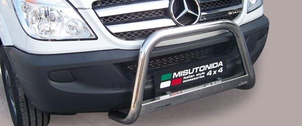 Frontschutzbügel Kuhfänger Bullfänger für Mercedes Sprinter 2006-2013, Medium Bar 63mm Edelstahl Omologato Inox