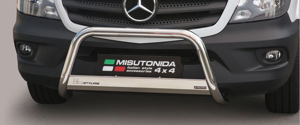 Frontschutzbügel Kuhfänger Bullfänger für Mercedes Sprinter 2013-2018, Medium Bar 63mm Edelstahl Omologato Inox