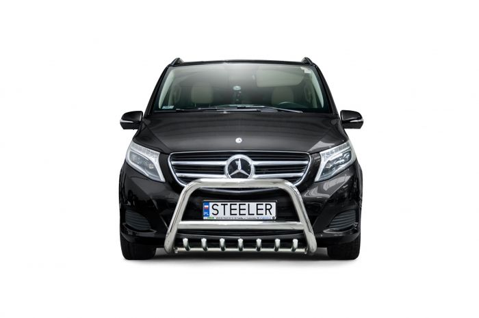 Frontschutzbügel Kuhfänger Bullfänger für Mercedes V-Klasse 2014-2020, Steelbar QRU 70mm