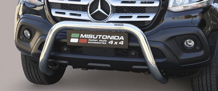Frontschutzbügel Kuhfänger Bullfänger für Mercedes X-Klasse (X470) 2017-, Super Bar 76mm Edelstahl Omologato Inox