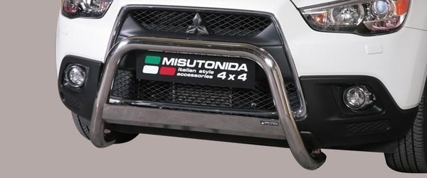Frontschutzbügel Kuhfänger Bullfänger für Mitsubishi ASX 2010-2012, Medium Bar 63mm Edelstahl Omologato Inox