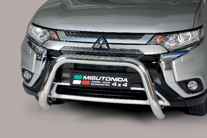 Frontschutzbügel Kuhfänger Bullfänger für Mitsubishi Outlander 2020-, Super Bar 76mm Edelstahl Omologato Inox