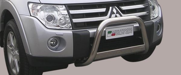 Frontschutzbügel Kuhfänger Bullfänger für Mitsubishi Pajero 3-türig 2012-2014, Medium Bar 63mm Edelstahl Omologato Inox