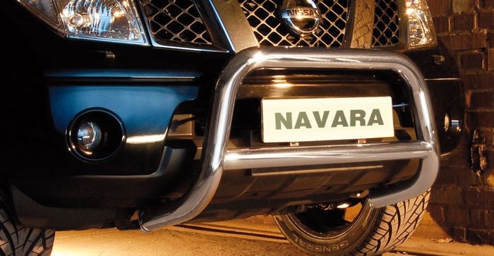Frontschutzbügel Kuhfänger Bullfänger für Nissan Navara 2010-2015, Steelbar Q 70mm, schwarz beschichtet