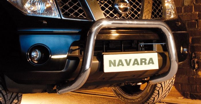 Frontschutzbügel Kuhfänger Bullfänger für Nissan Navara (V6) 2010-2015, Steelbar 70mm, schwarz beschichtet