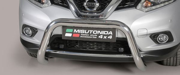 Frontschutzbügel Kuhfänger Bullfänger für Nissan X-Trail 2015-2017, Super Bar 76mm Edelstahl Omologato Inox