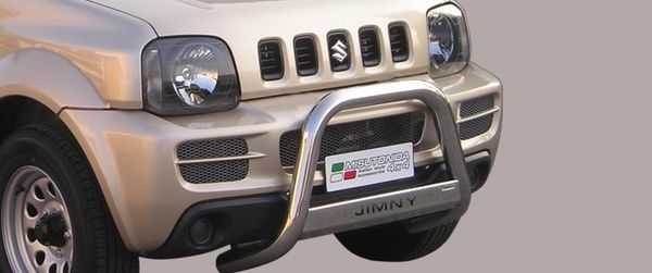 Frontschutzbügel Kuhfänger Bullfänger für Suzuki Jimny 2006-2012, Medium Bar Mark 63mm Edelstahl Omologato Inox