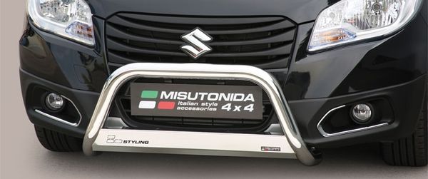 Frontschutzbügel Kuhfänger Bullfänger für Suzuki SX4 S-Cross 2013-2016, Medium Bar 63mm Edelstahl Omologato Inox