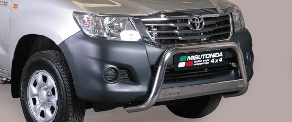 Frontschutzbügel Kuhfänger Bullfänger für Toyota Hi-Lux 2011-2015, Medium Bar 63mm Edelstahl Omologato Inox