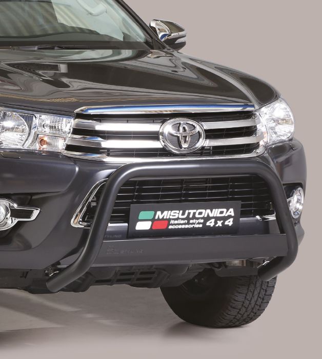 Frontschutzbügel Kuhfänger Bullfänger für Toyota Hi-Lux 2015-2018, Medium Bar 63mm schwarz pulverbeschichtet