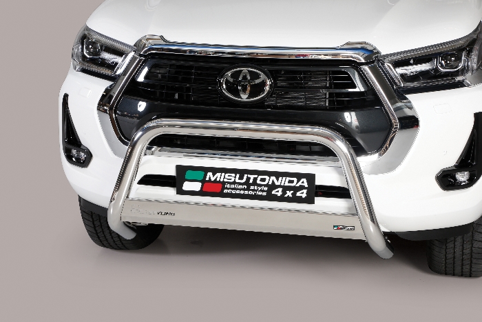 Frontschutzbügel Kuhfänger Bullfänger für Toyota Hi-Lux 2020-, Medium Bar 63mm Edelstahl Omologato Inox