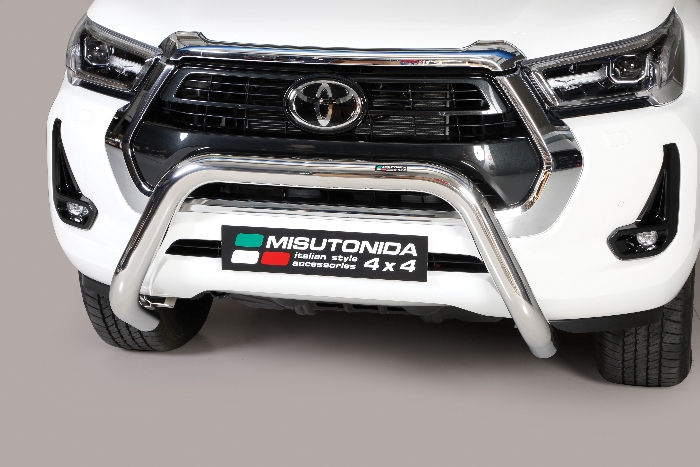 Frontschutzbügel Kuhfänger Bullfänger für Toyota Hi-Lux 2020-, Super Bar 76mm Edelstahl Omologato Inox