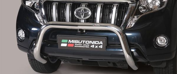 Frontschutzbügel Kuhfänger Bullfänger für Toyota Land Cruiser 150/J15 3-türig 2014-2017, Super Bar 76mm Edelstahl Omologato Inox