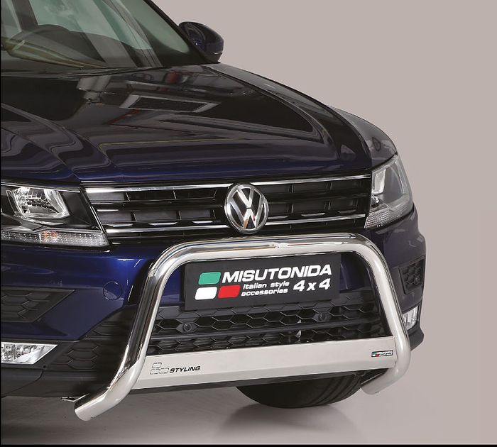 Frontschutzbügel Kuhfänger Bullfänger für VW Tiguan 2016-, Medium Bar 63mm Edelstahl Omologato Inox