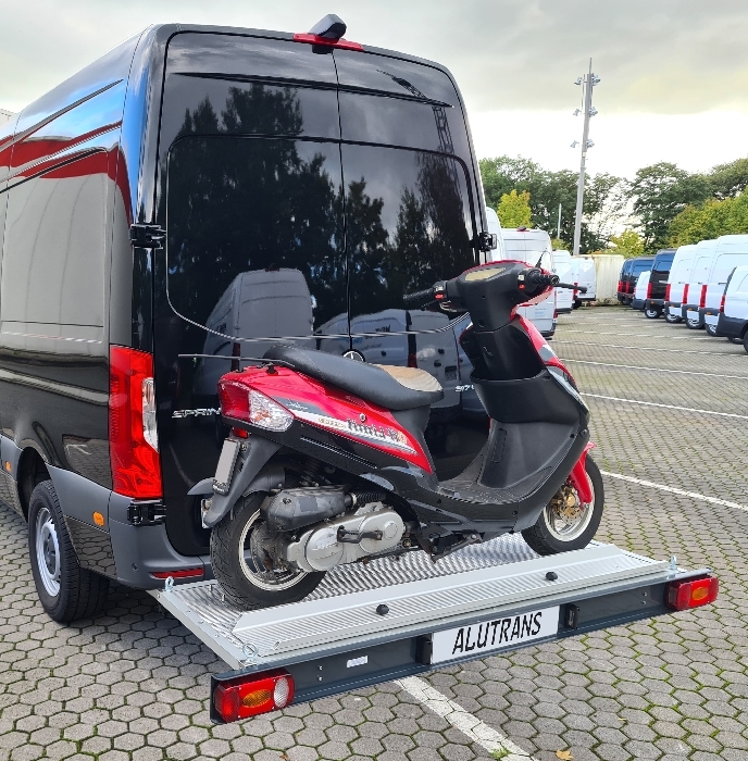 ALUTRANS KALUX 1 Roller/ Motorradträger, 200kg spez. für VW Crafter (einzelbereift) Bj. 2018-, ohne AHK