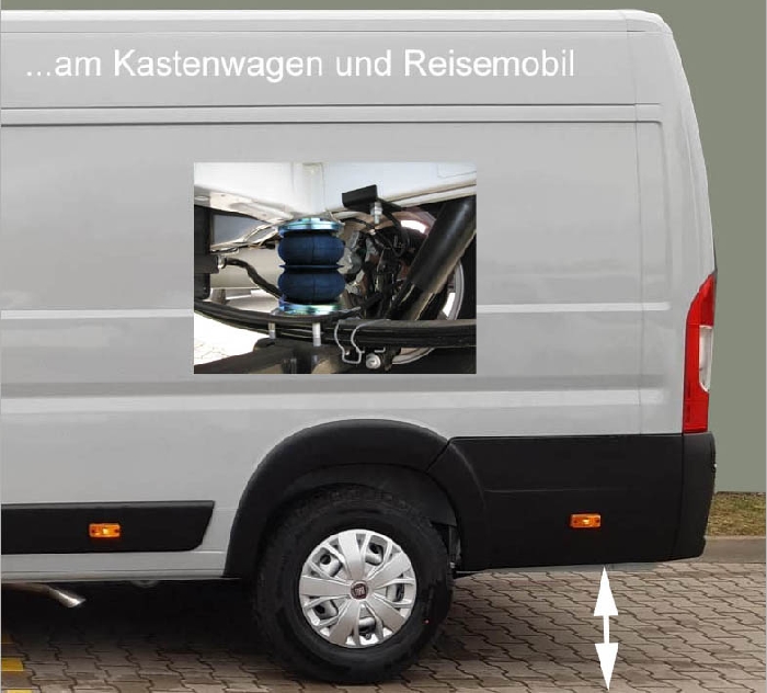 Aktion-Empfehlung: Citroen Jumper Eurochassis 244 (2002-2005), FZG. m. ABS, passende Zusatz-Luftfederung 8 Zoll Zweikreis Doppelfaltenbalg- Dunlop, ALUTRANS, syst. LF3