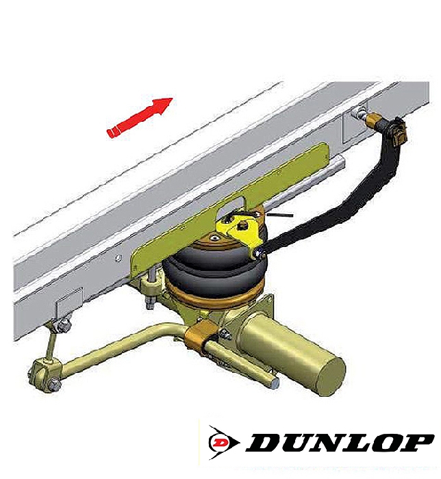 Mercedes Sprinter Bj. 1995-2006, Modelle 208-316 mit ABS, passende Zusatz-Luftfederung 8 Zoll Zweikreis Doppelfaltenbalg- Anlage Dunlop, syst. LF3