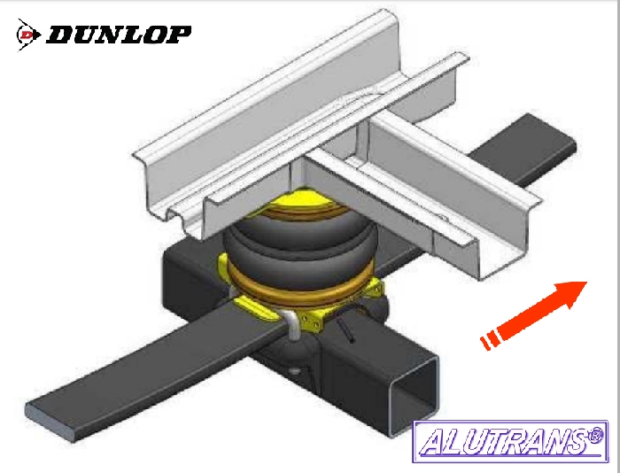 Aktion-Empfehlung: Peugeot Boxer Eurochassis 244 (2002-2005), FZG. m. ABS, passende Zusatz-Luftfederung 8 Zoll Zweikreis Doppelfaltenbalg- Dunlop, ALUTRANS, syst. LF3