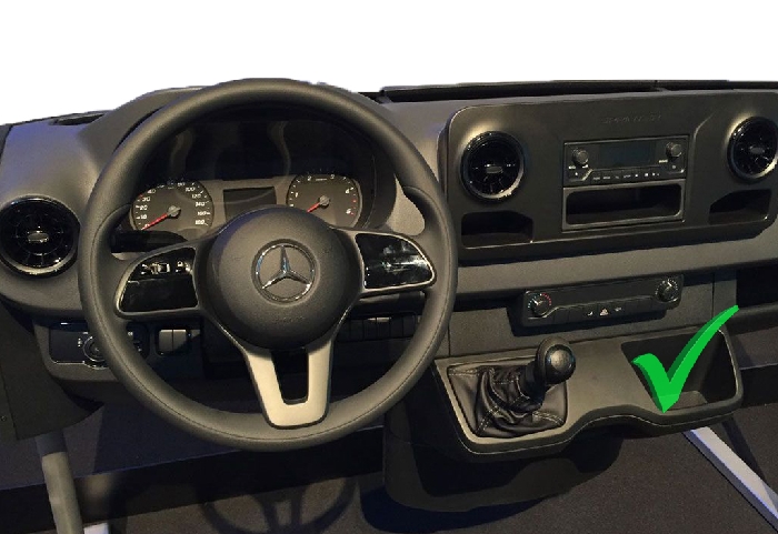 Mercedes Sprinter Bj. 2018-, Modelle 211-319 Allrad, Fach rechts, passende Zusatz-Luftfederung 8 Zoll Zweikreis Doppelfaltenbalg- Anlage, Semi Air Komfortset, syst. LF1