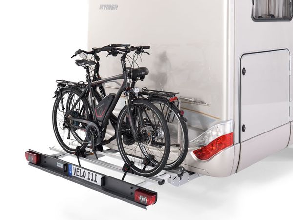 Sawiko Velo III - hochklappbar -für 2 Fahrräder o. E-Bike, f. Reisemobile ohne Rahmenverlängerung