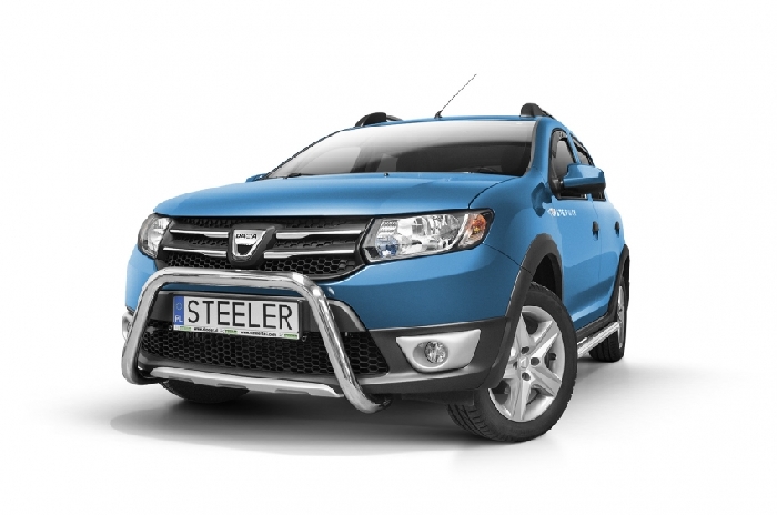 Frontschutzbügel Kuhfänger Bullfänger für Dacia Sandero Stepway 2012-2016, Steelbar 60mm, schwarz beschichtet