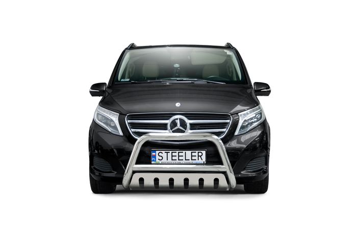 Frontschutzbügel Kuhfänger Bullfänger für Mercedes V-Klasse 2014-2020, Steelbar QFU 70mm, schwarz beschichtet